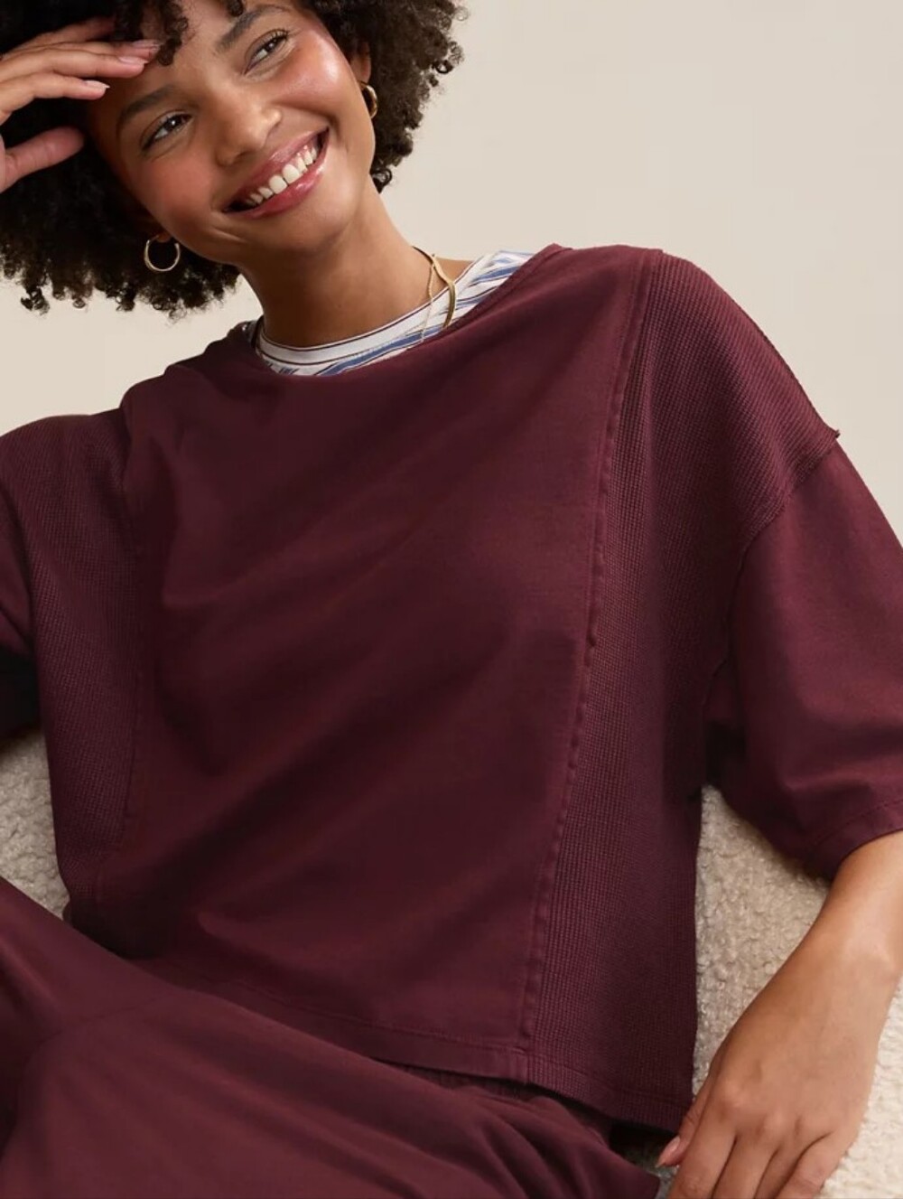 aerie - NWT Unwind Waffle T-shirt - S